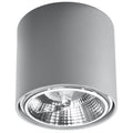 Plafonnier Tiube en aluminium gris, downlight cylindre à réflecteur, vue de face