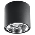 Plafonnier Tiube en aluminium noir, downlight cylindre à réflecteur, vue de face