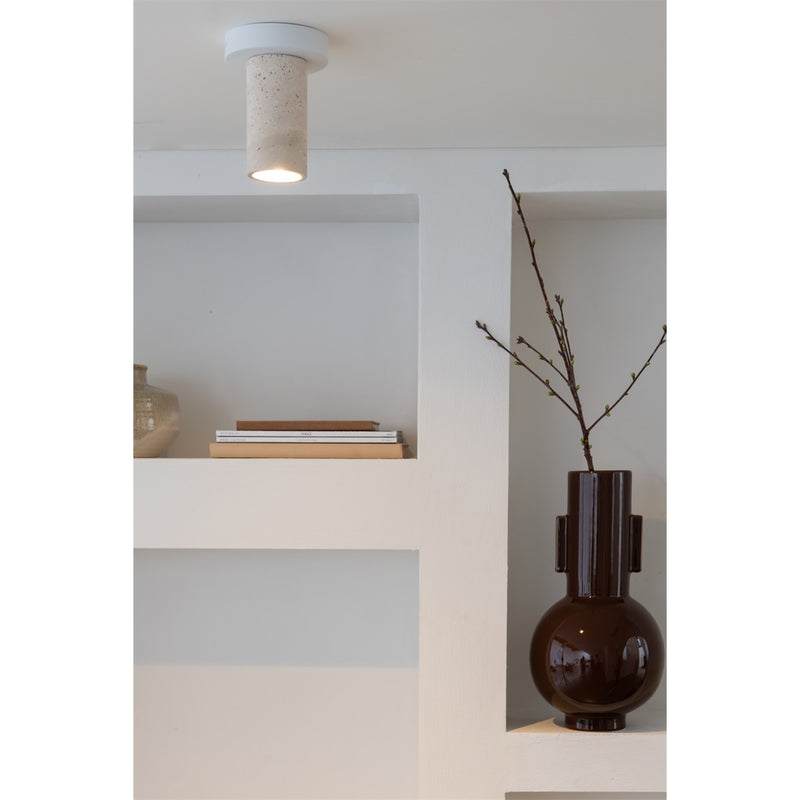 Dimensions Tivoli White Travertine Ceiling Light 15 cm GU10