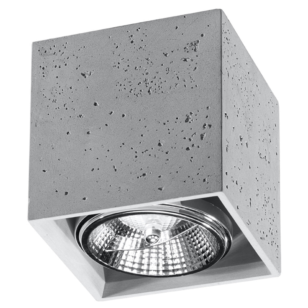 Plafonnier Valde, cube en béton brut
