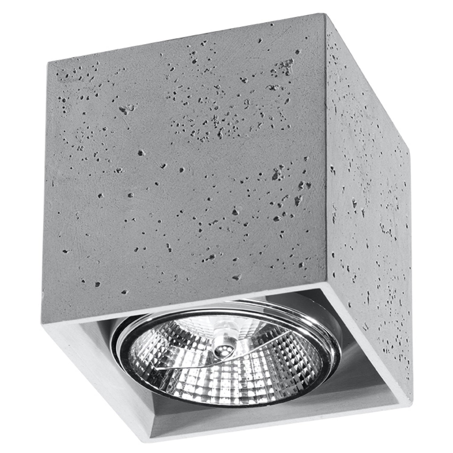 Plafonnier Valde, cube en béton brut