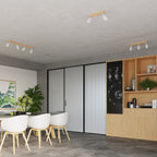 Plafonnier Verdo 2 bois et acier blanc GU10 en situation dans un intérieur