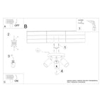 Notice de montage du Plafonnier Verdo 3 en rond bois et acier blanc GU10