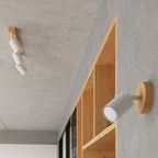 Plafonnier Verdo 4 bois et acier blanc GU10 en ambiance