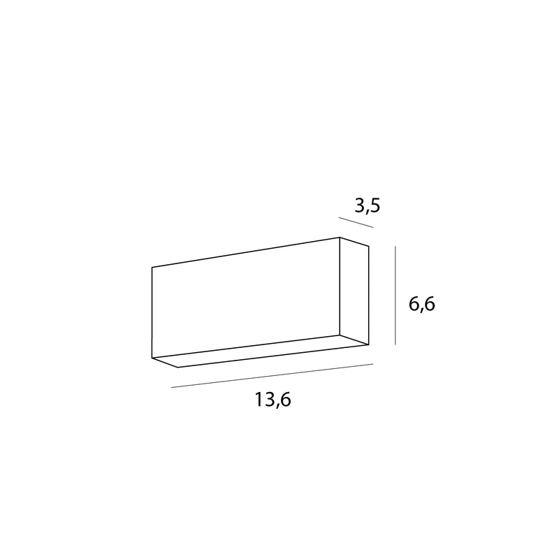 Dimensions Plafonnier X-Line barre 14 cm blanc