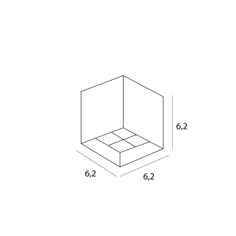 Dimensions Plafonnier X-Line cube 6 cm blanc