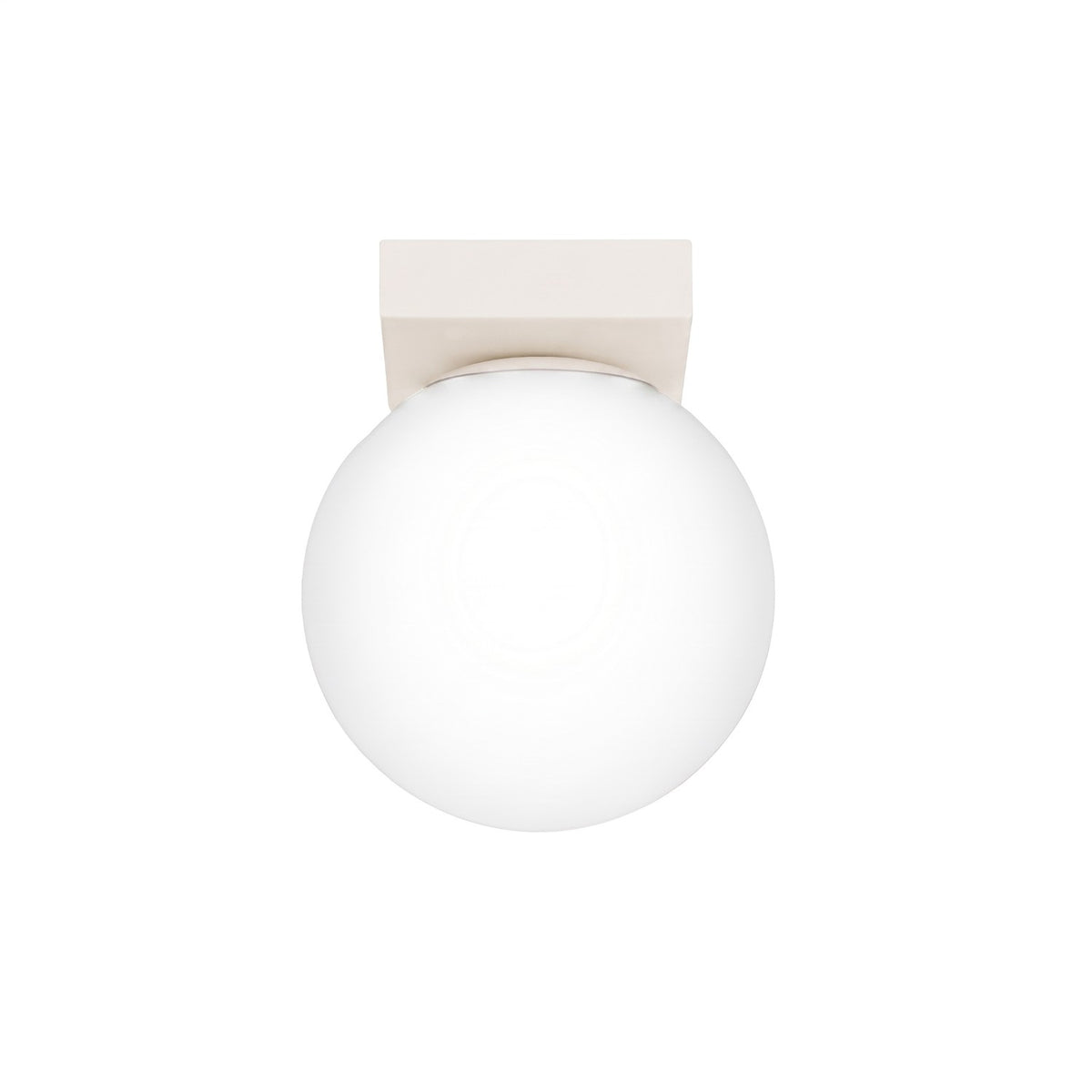Plafonnier Yoli 1 boule opale acier G9, finition laque beige