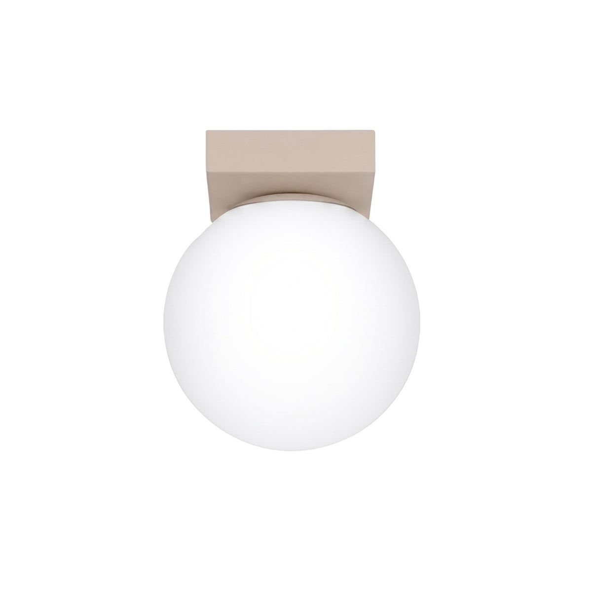 Plafonnier Yoli 1 boule opale acier G9, finition laque taupe