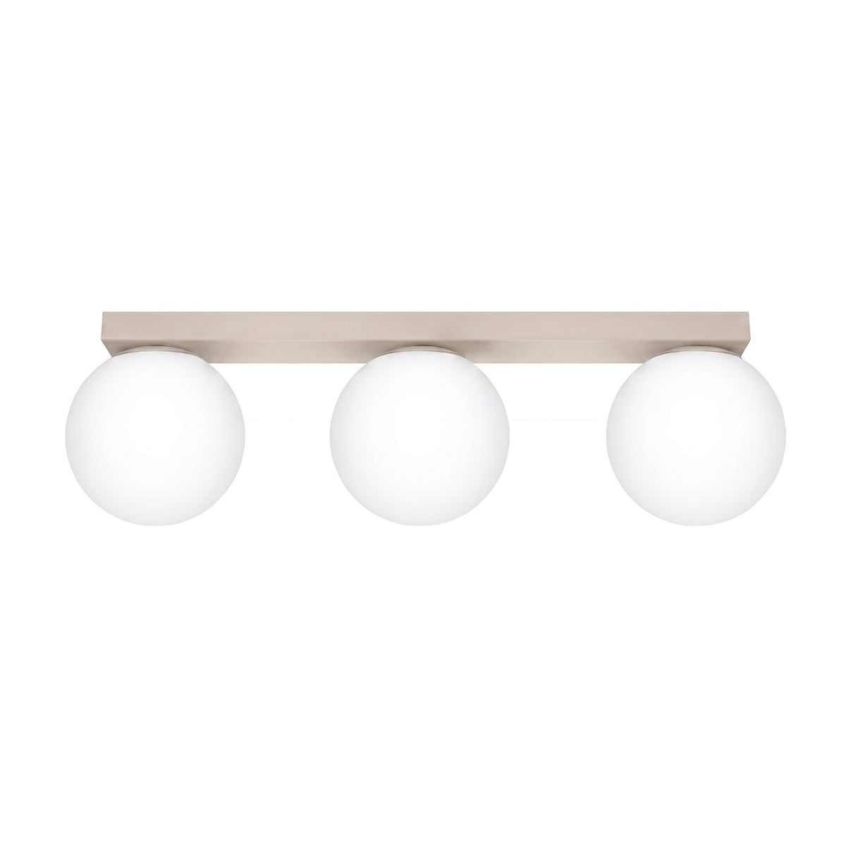 Plafonnier Yoli 3 boules opale acier G9, finition laque taupe
