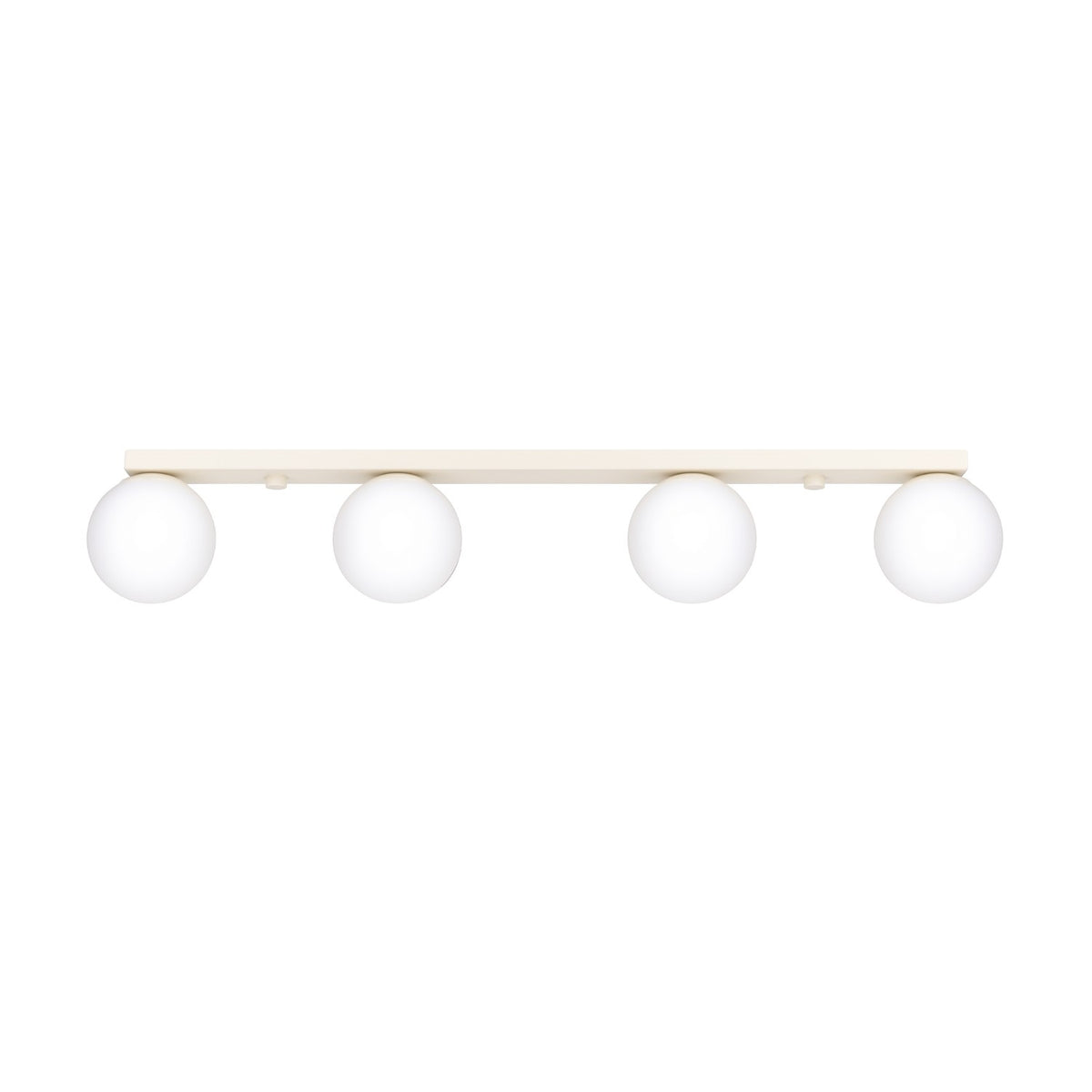 Plafonnier Yoli 4 boules opale acier G9, finition laque beige