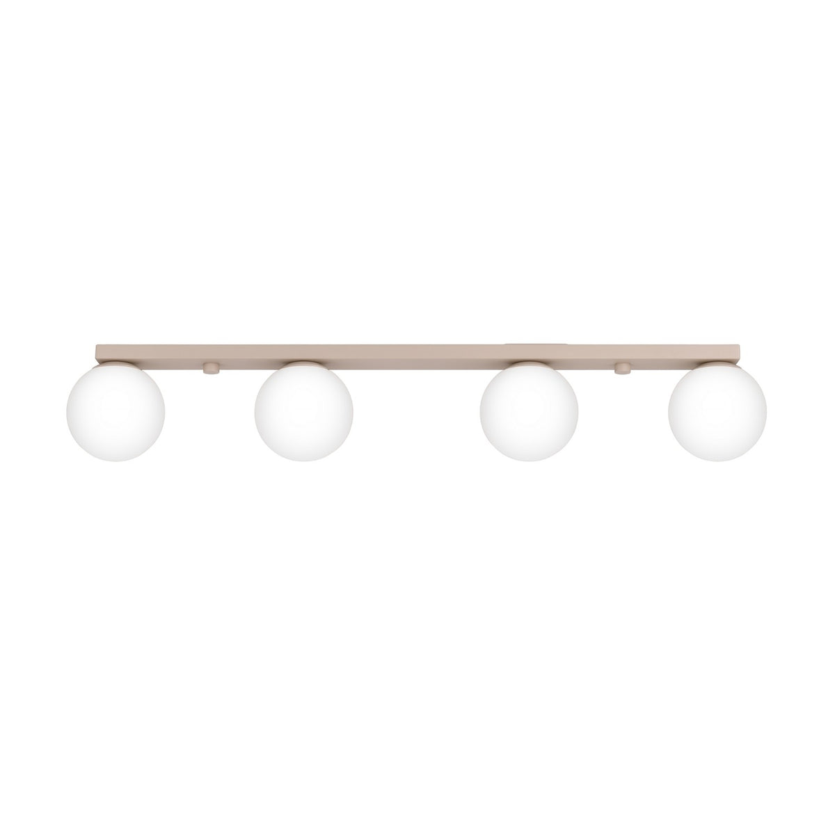 Plafonnier Yoli 4 boules opale acier G9, finition laque taupe