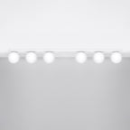 Plafonnier Yoli 6 boules opale acier blanc G9 de profil