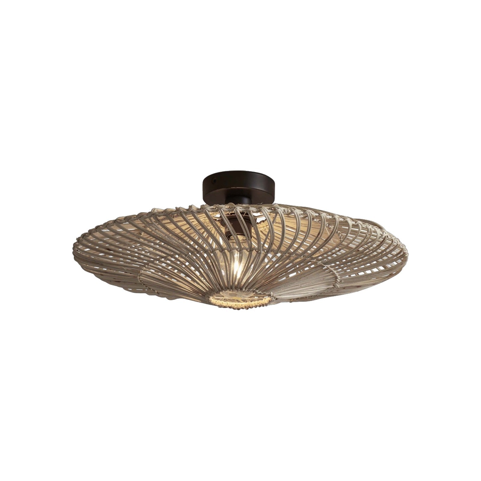 Plafonnier Zanzibar rotin blanc 55 cm E27