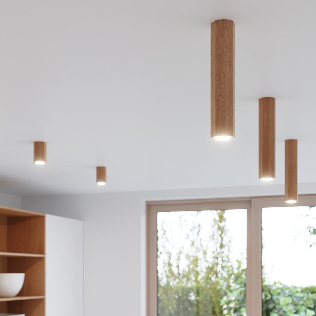 Plafonnier Zeke 6 chêne en décor