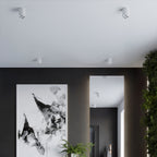 Plafonnier Zoe LED rond aluminium blanc, ambiance contemporaine
