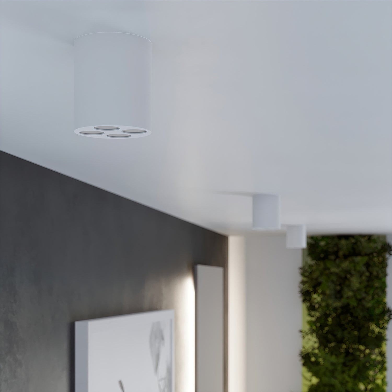 Plafonnier Zoe LED rond aluminium blanc en ambiance