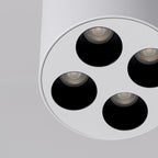 Plafonnier Zoe LED rond aluminium blanc, vue de dessous montrant les cellules LED