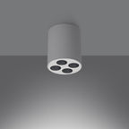 Plafonnier Zoe LED rond aluminium blanc installé au plafond