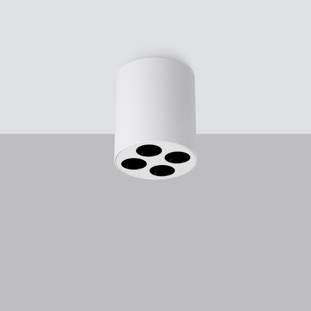 Plafonnier Zoe LED rond aluminium blanc de profil