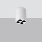 Plafonnier Zoe LED rond aluminium blanc de profil