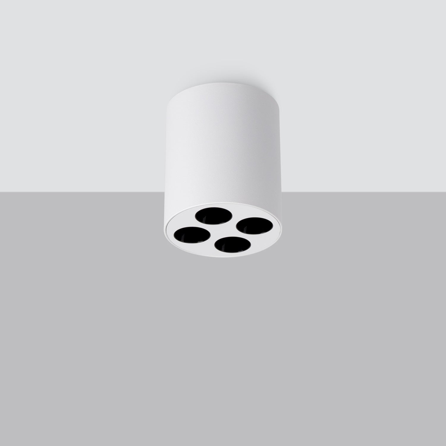 Plafonnier Zoe LED rond aluminium blanc de profil