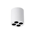 Plafonnier Zoe LED rond aluminium blanc, quatre cellules LED dans un cylindre d'aluminium blanc, éclairage vers le bas