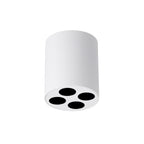 Plafonnier Zoe LED rond aluminium blanc, quatre cellules LED dans un cylindre d'aluminium blanc, éclairage vers le bas