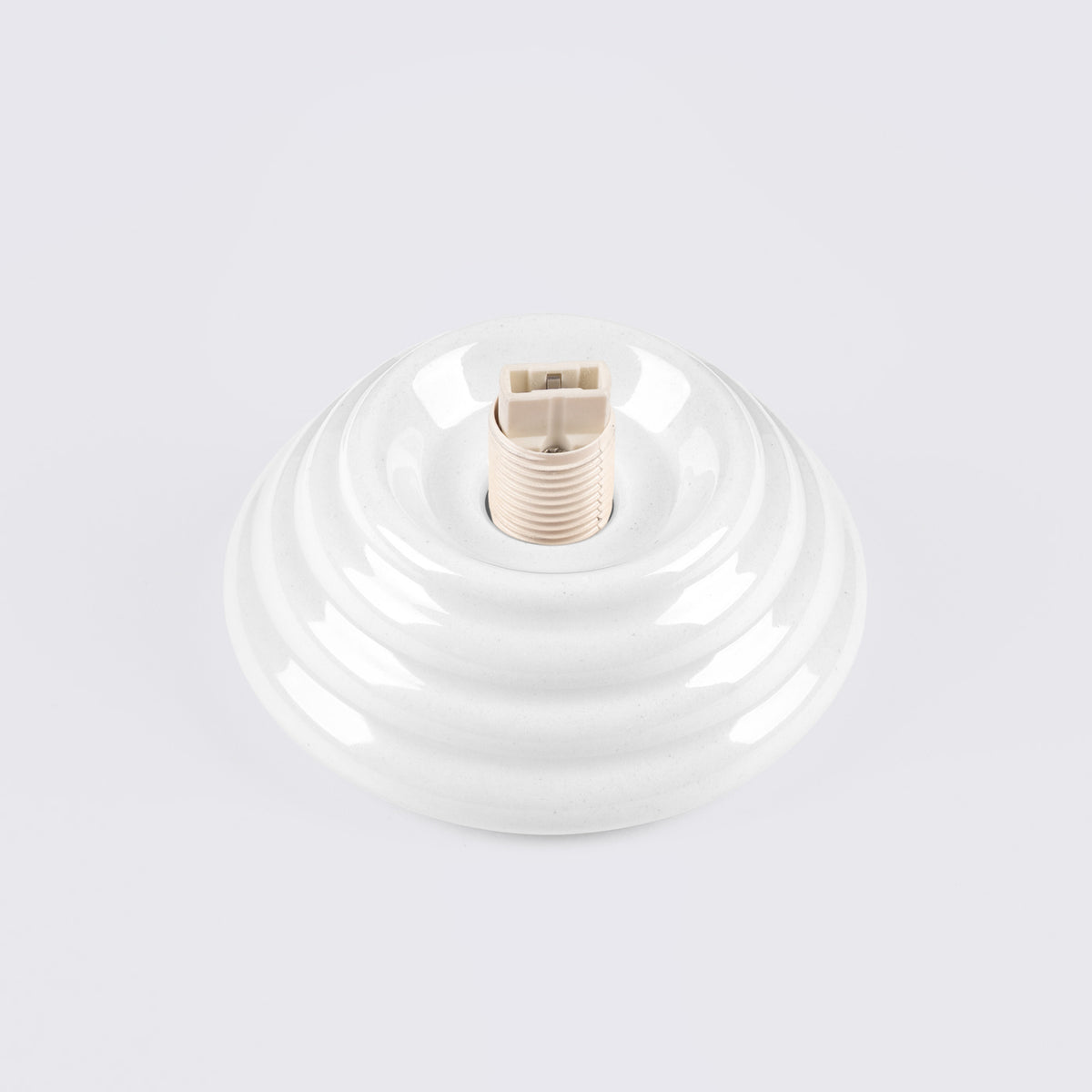 Socle seul en céramique émaillée blanche du plafonnier Zori avec sa douille G9 apparente