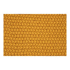 Détail maille tricot mousse plaid Santos coton recyclé ocre moutarde dense régulier