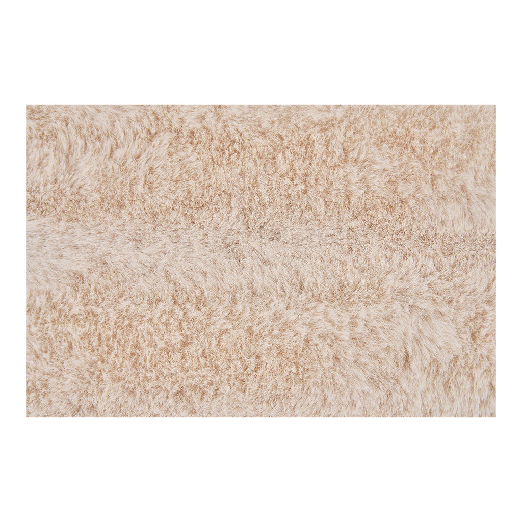 Détail texture fausse fourrure poils longs plaid Galena blanc ivoire reflets crème