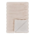 Plaid Galena fausse fourrure blanc ivoire dos velours 130x180 cm vue face plié