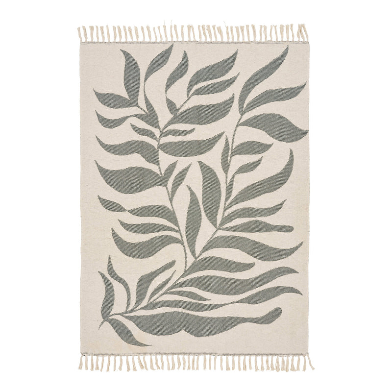 Dimensions Plaid Loni motif végétal sable et vert