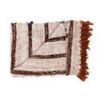 Plaid s'il vous Plaid en coton écru à rayures rouille 130 x 170 cm