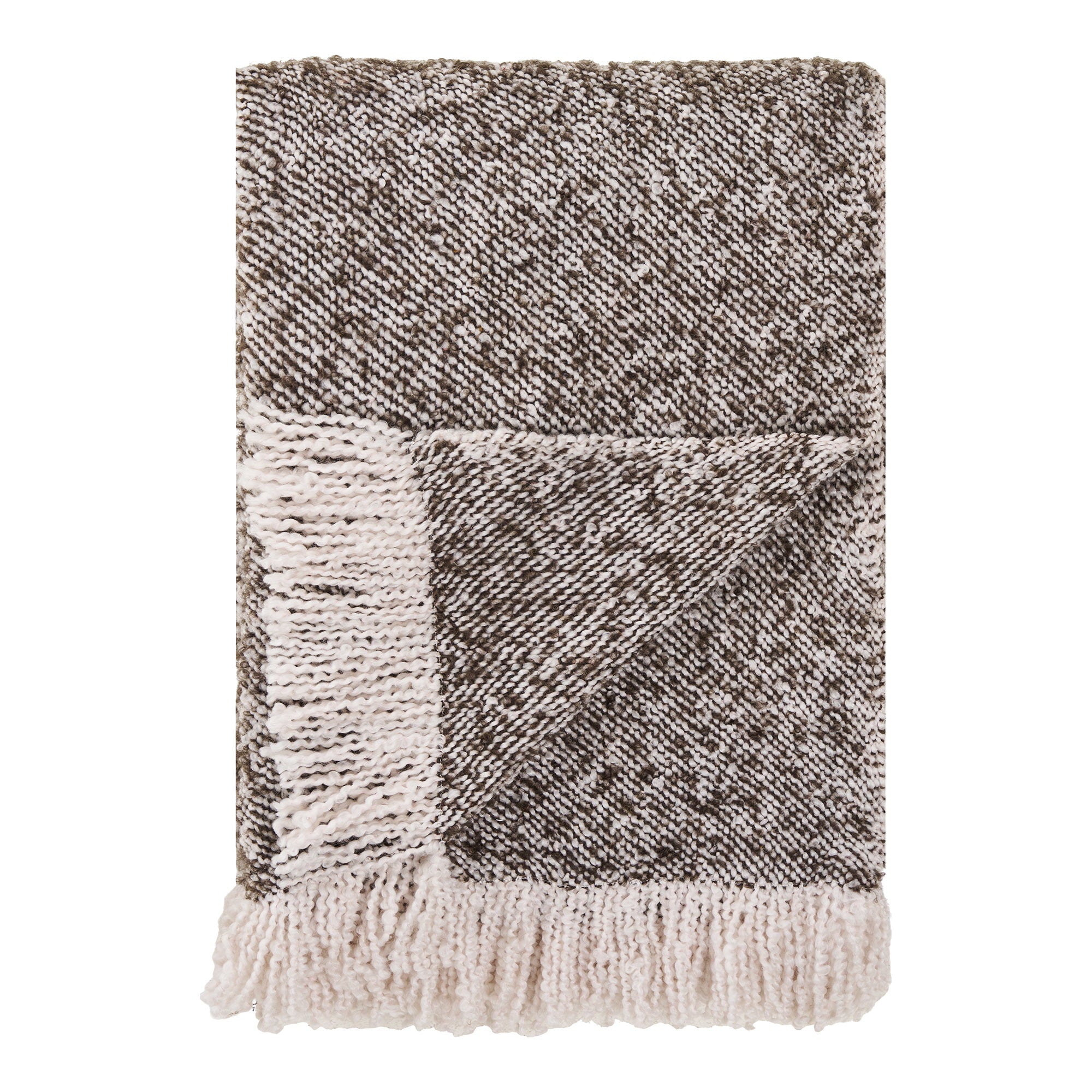 Plaid Sira chiné gris et brun