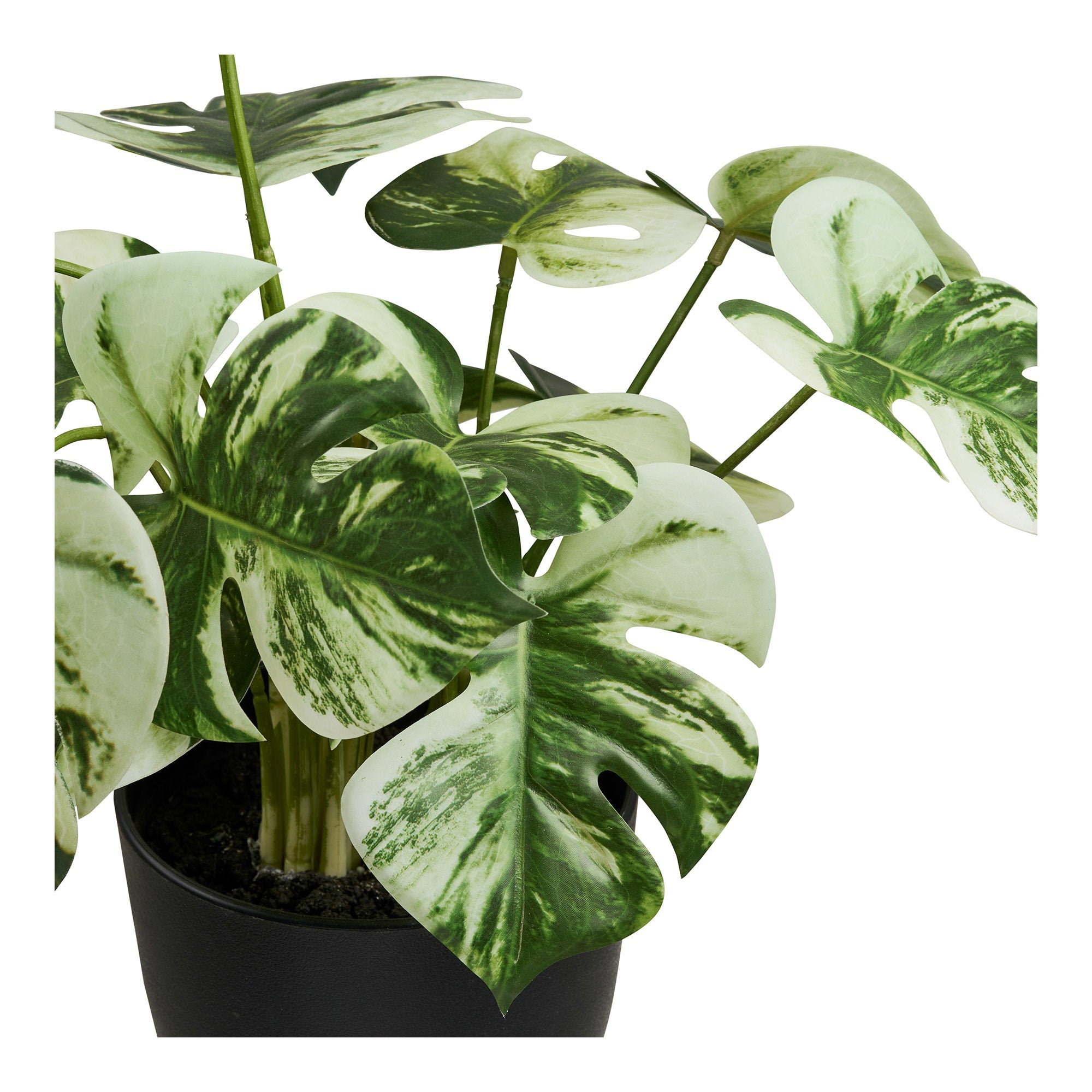 Plante artificielle Monstera en pot noir 41 cm vue de face