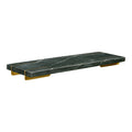 Plat de service Diu marbre vert pieds laiton 38 cm