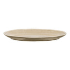 Plat de service Viola ovale céramique côtelée beige vue de face