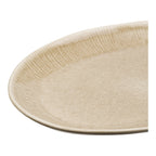 Plat de service Viola ovale céramique côtelée beige vue de détail