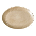 Plat de service Viola ovale céramique côtelée beige vue de détail