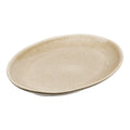 Plat de service Viola ovale céramique côtelée beige