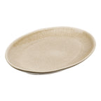 Plat de service Viola ovale céramique côtelée beige