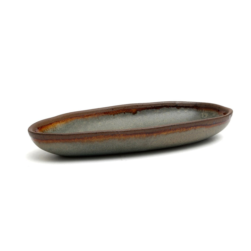 Dimensions Plat ovale Côa en grès émaillé 24 cm