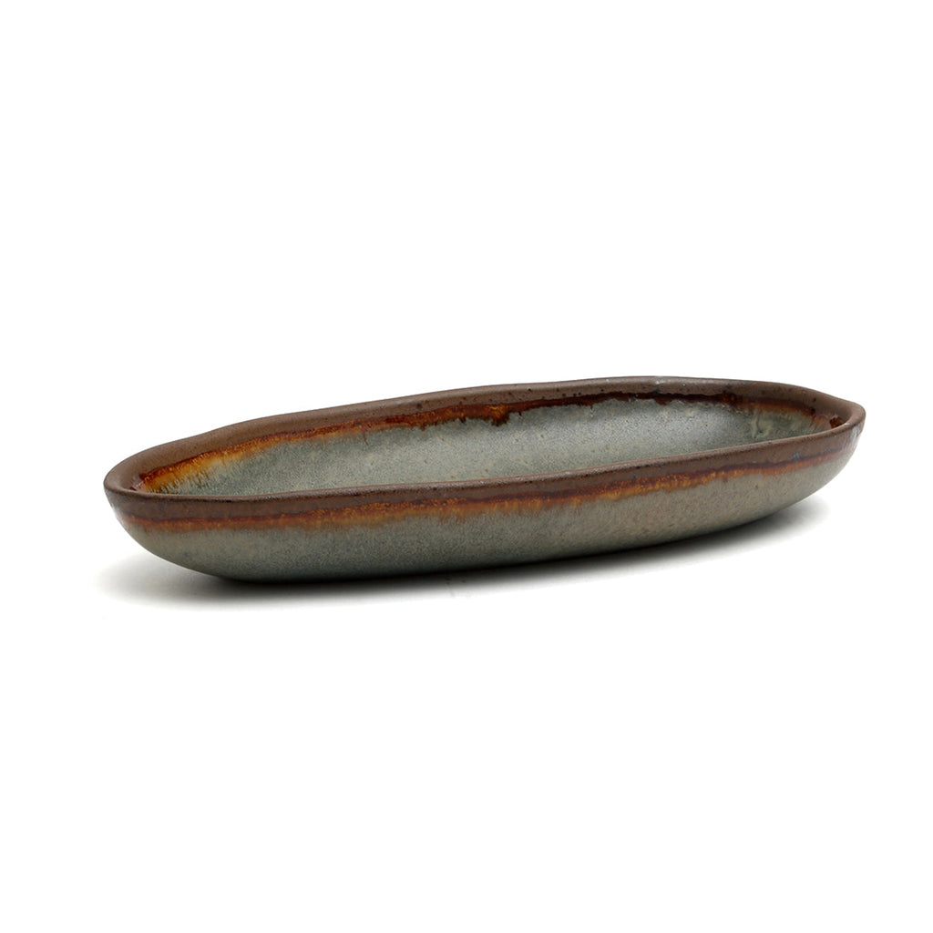 Plat ovale Côa en grès émaillé 24 cm