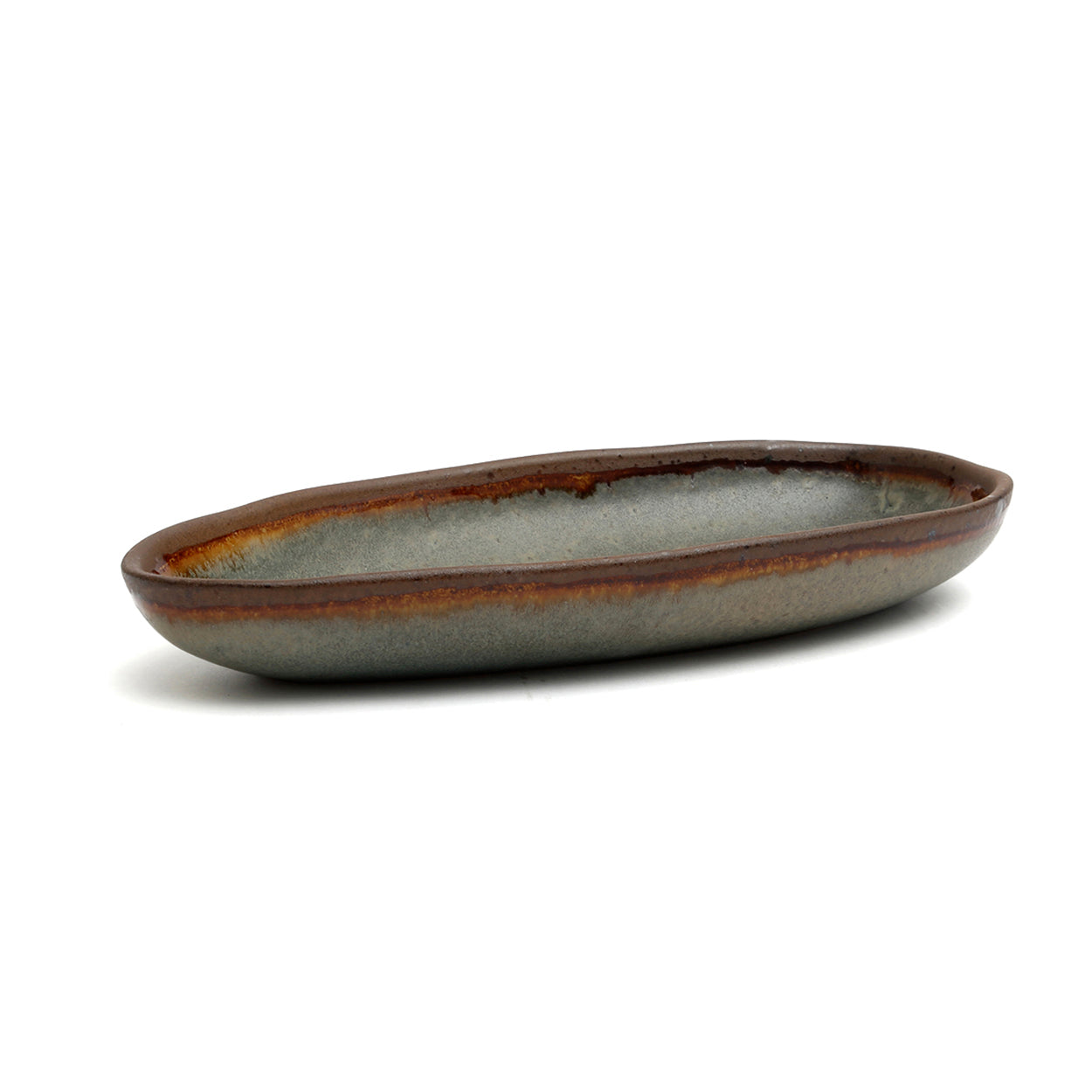 Plat ovale Côa en grès émaillé 24 cm