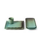Plat rectangulaire Lagoon en grès vert 30 cm, vue 5