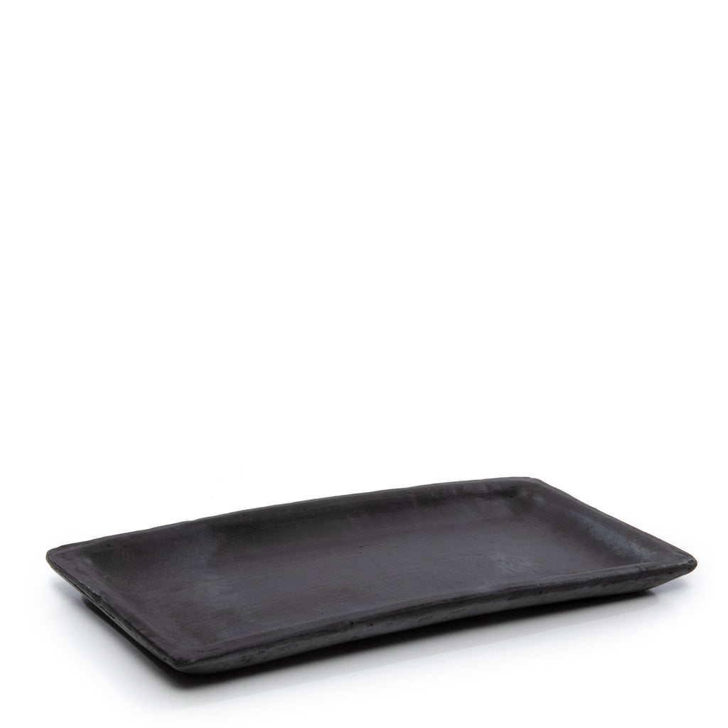 Plat à sushis en terre cuite noircie 25 cm, vue 3