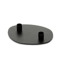 Plateau bougeoir ovale noir à deux douilles 20 cm