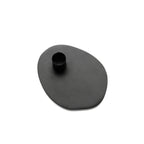 Plateau bougeoir ovale noir à une douille 13 cm en situation