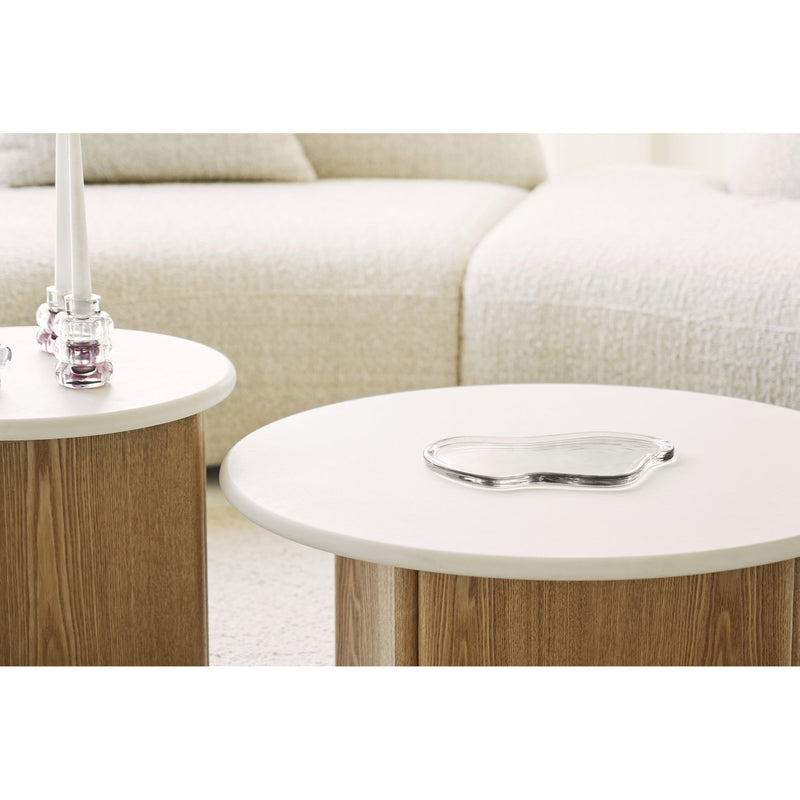 Dimensions Plateau décoratif verre fumé forme libre