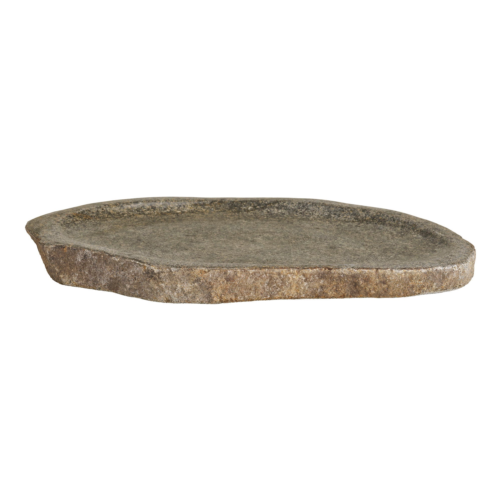 Plateau Gara pierre naturelle gris ardoise brut 30x25x3 cm vue de profil
